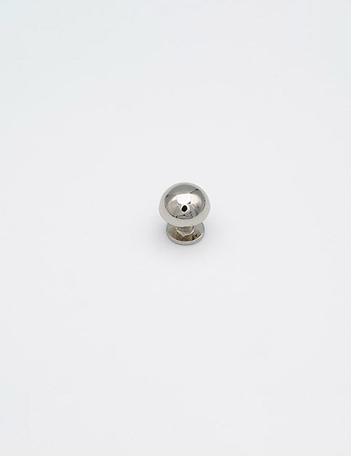 Centered on a plain white background is the Adornments cabinet knob by YIPAI, featuring a single, shiny silver round top.