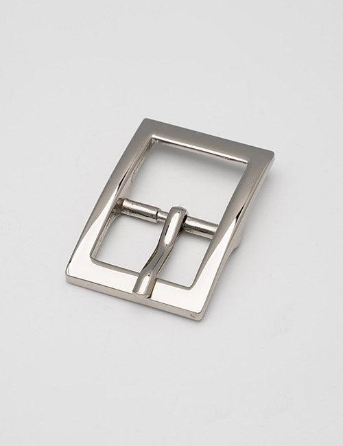 A shiny, rectangular YIPAI Buckles silver belt buckle with a prong is displayed on a plain light grey background.