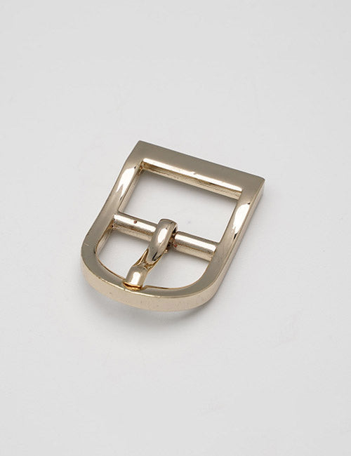 A YIPAI Buckles gold-toned metal belt buckle with a rectangular frame, rounded edges, and a central prong is shown on a plain light gray background.