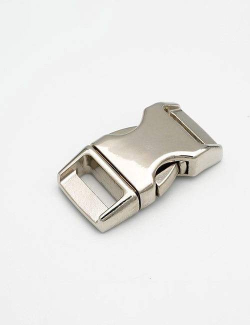 A close-up of a YIPAI Buckles silver metal side-release buckle, ideal for straps and belts, displayed on a plain white background.