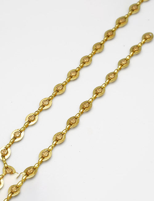 Close-up of two YIPAI Chains featuring round, flat, textured links connected by small rods, displayed against a plain white background.