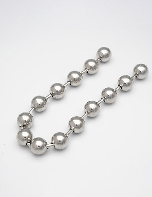 The YIPAI Chains feature large, shiny silver spheres connected by short metal links, displayed in a loose curve on a plain white background.