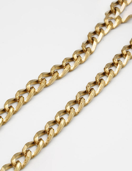 Two YIPAI Chains, gold-colored with thick, flat, interlocking metal links, are shown against a plain white background.