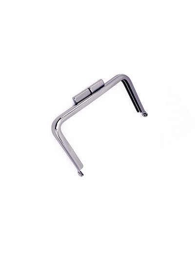 YIPAI Closures rectangular silver metal purse clasp frame with rounded edges and central hinge, shown on a white background.