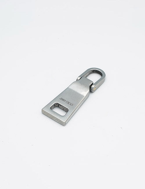 A YIPAI Fasteners metal keychain with a rectangular base, engraved branding, and a rounded clasp at the top, displayed on a plain white background.