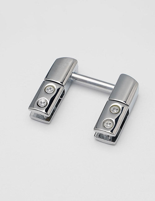The YIPAI Handles, featuring two shiny silver rectangular plates joined by a cylindrical bar and each plate secured with two screws, are displayed against a plain white background.