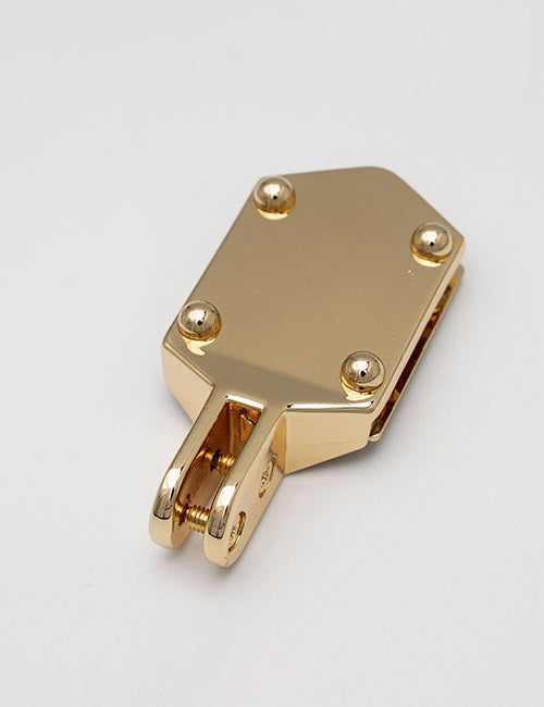 The YIPAI Handles feature a shiny, gold-colored geometric metal clasp with four screws on top and a double-looped attachment at one end, displayed on a plain light background.