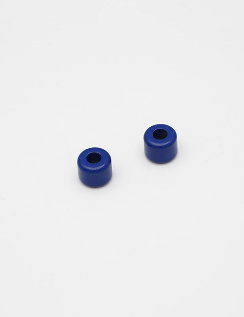 Two small, cylindrical blue YIPAI Handles with center holes are placed on a plain white background.