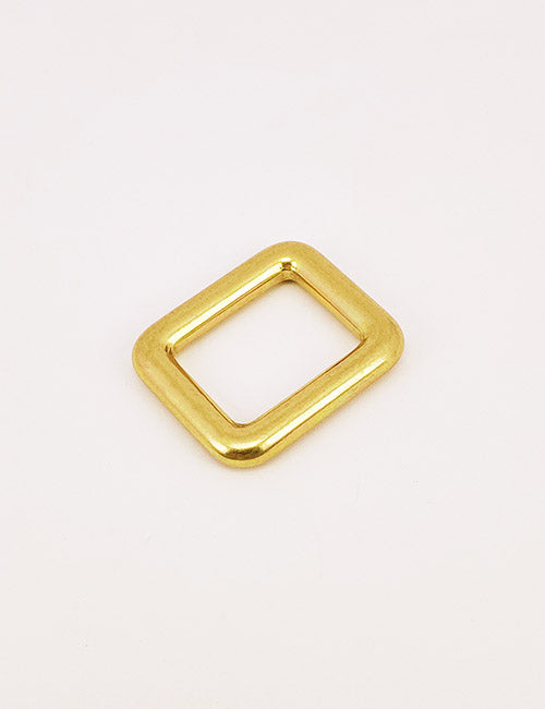 A gold, square-shaped metal ring with rounded corners from YIPAIs Rings & Slides collection, shown lying flat on a plain white background.