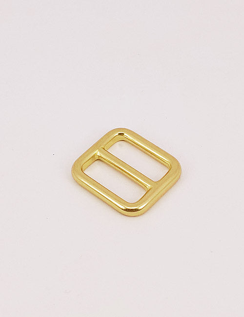 The YIPAI Rings & Slides features a shiny, gold-colored rectangular metal buckle with rounded edges and two parallel center bars, displayed on a plain light background.