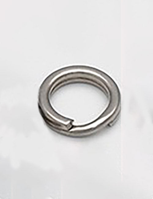 A close-up of a YIPAI Rings & Slides silver metal split ring, ideal for attaching keys or small items, shown against a plain white background.