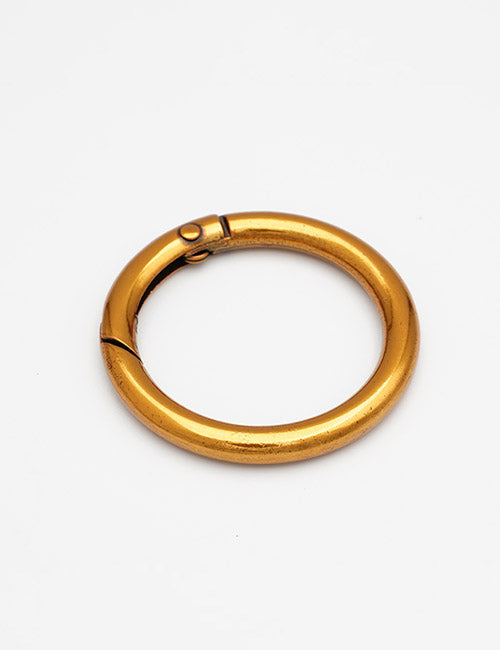 The YIPAI Rings &Slides is a round, gold-colored metal keyring featuring a simple clasp mechanism, displayed on a plain white background.