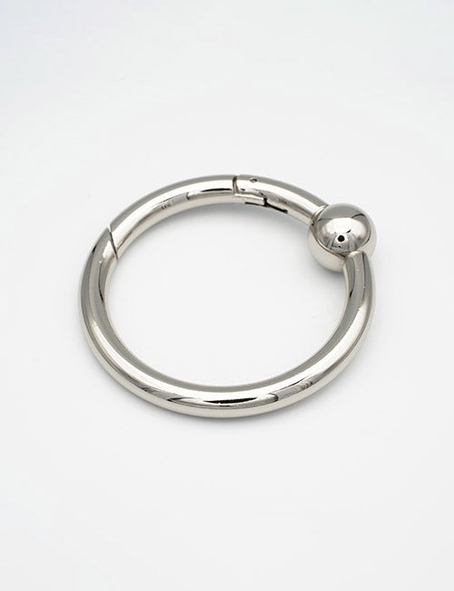 The YIPAI Rings & Slides bracelet features a shiny silver metallic circular design with a smooth, rounded ball clasp, shown on a plain white background.