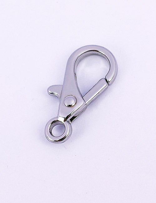 The YIPAI Snap Hook is a shiny silver metal clasp with a spring-loaded gate and round attachment loop, shown on a plain white background.