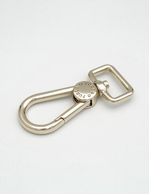 A YIPAI Snap Hook in silver metal features a swivel clasp, a square attachment ring, and a round center. It is displayed on a plain white background.