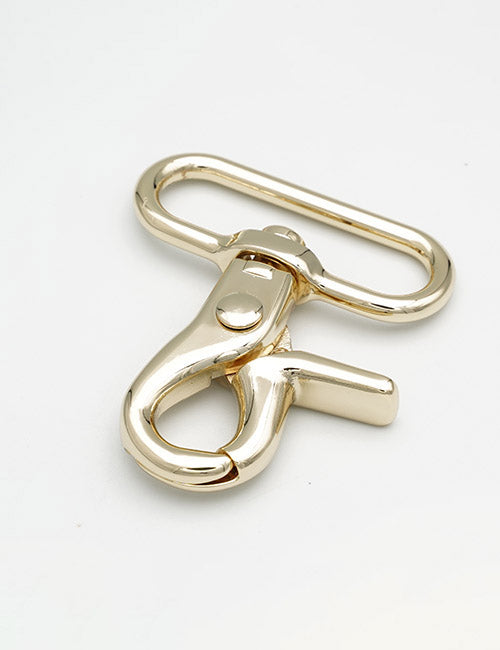 A YIPAI Snap Hook with a shiny gold metal swivel clasp and a rectangular loop, displayed on a plain white surface.